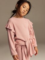 23D2-009 H&M Flounce-trimmed Sweater - 4-6 tuổi