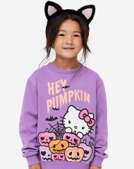 23D2-012 H&M Printed Sweatshirt - Áo khoác - Áo lạnh - Áo len bé gái