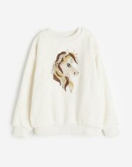 23D2-013 H&M Flip-sequin Sweatshirt - Áo khoác - Áo lạnh - Áo len bé gái