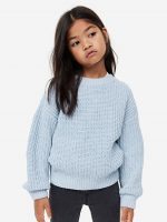 23D2-016 H&M Knit Chenille Sweater - Áo khoác - Áo lạnh - Áo len bé gái