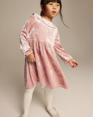 23D2-026 H&M Velour Dress with Collar - HÀNG GIẢM GIÁ
