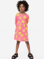23D2-023 H&M Patterned Cotton Dress - Váy, đầm bé gái