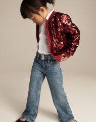 23D2-021 H&M Sequined Bomber Jacket - 8-10 tuổi