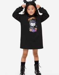 23D2-039 H&M Printed Sweatshirt Dress - 6-8 tuổi