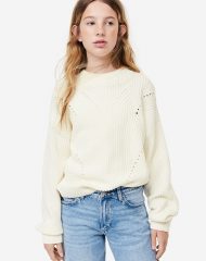 23D2-043 H&M Cotton-blend Sweater - Áo khoác - Áo lạnh - Áo len bé gái