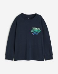 23D2-060 H&M Printed Long-sleeved T-shirt - Áo thun bé trai