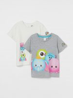 23D2-048 H&M 2-pack Printed T-shirts - 12-18 tháng