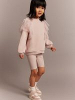 24L1-019 H&M 2-piece Sweatshirt and Bike Shorts Set - 2-4 tuổi