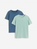 24L1-090 H&M 2-pack Washed-look T-shirts - 10-12 tuổi