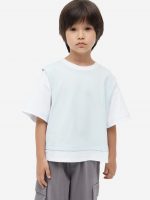 24L1-039 H&M Oversized Double-layer T-shirt - Áo thun bé trai
