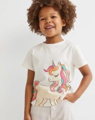 22U1-024 H&M Printed T-shirt - Áo thun bé gái