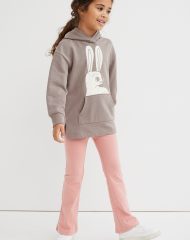 23N1-044 H&M 2-piece Hoodie and Leggings Set - Đồ bộ cho bé gái
